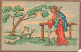 RELIGION - Christianisme - Jésus Avec Des Agneaux -  Carte Postale Ancienne - Gesù