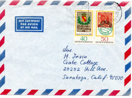 69483 - Bund - 1978 - 40&50Pfg Tag Der Briefmarke Zdr A LpBf STUTTGART - ... -> Saratoga, CA (USA) - Briefe U. Dokumente