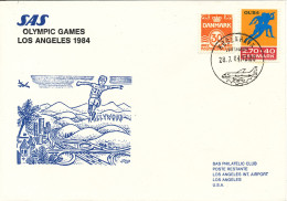 Denmark SAS Olympic Games Flight Copenhagen - Los Angeles 28-7-1984 - Storia Postale