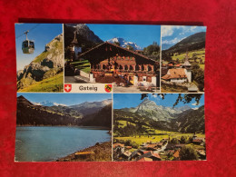 Carte SUISSE GSTEIG MULTIVUES GONDELBAHN SANETSCH HOTEL BAREN KIRCH - Gsteig Bei Gstaad