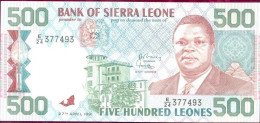 Banknotes Africa Sierra Leone Sierra Leone 500 Leones 1991 UNC. - Sierra Leone
