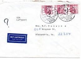 69498 - Bund - 1983 - 3@60Pfg B&S A LpBf LICH -> Alexandria, VA (USA) - Lettres & Documents