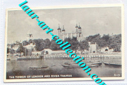 CP ANGLETERRE LONDRE TOUR, LONDON TOWER & RIVER THAMES, BATEAU FLEUVE CATHEDRALE / PHOTO CARTE POSTALE POST CARD (2011) - River Thames