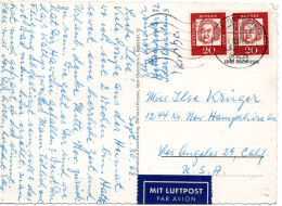 69501 - Bund - 1962 - 2@20Pfg Bach A LpAnsKte IDAR-OBERSTEIN -> Los Angeles, CA (USA) - Covers & Documents