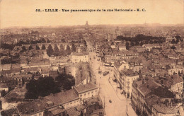 FRANCE - Lille - Vue Panoramique De La Rue Nationale - EC -  Carte Postale Ancienne - Lille