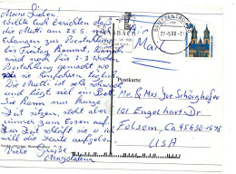 69502 - Bund - 1998 - 200Pfg SWK EF A LpAnsKte BRIEFZENTRUM 80 - ANSBACH ... -> Folsom, CA (USA) - Cartas & Documentos