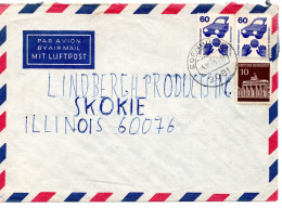 69504 - Bund - 1973 - 2@60Pfg Unfall MiF A LpBf EGENBUETTEL -> Skokie, IL (USA) - Storia Postale