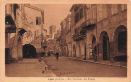 FRANCE - Agen - Rue Cornières - Les Arcades -  Carte Postale Ancienne - Otros & Sin Clasificación