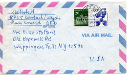 69516 - Bund - 1972 - 60Pfg Unfall MiF A LpBf WERTACH -> Wappingers Falls, NY (USA) - Cartas & Documentos