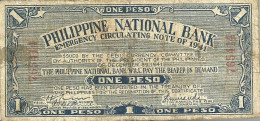 PHILIPPINES CEBU 1 PESO BLACK INSCRIPTIONS FRONT UNIFACE DATED 29-12-1941 PS215 F READ DESCRIPTION !! - Philippines