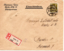 59617 - Deutsches Reich - 1924 - 40Pfg Adler EF A R-Bf BERLIN -> DRESDEN - Covers & Documents