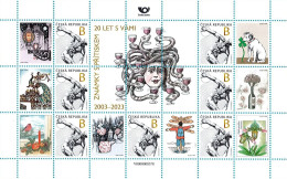 Czech Republic - 2023 - 20 Years Of Personalized Stamps In Czechia - Mint Stamp Sheet With Personalized Coupons - Unused Stamps