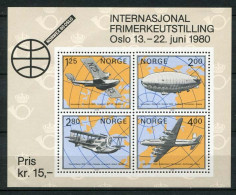 Norway 1980. Stamp Show In Oslo. Block W. 4 Stamps. ALL MINT - Blokken & Velletjes