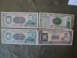 PARAGUAY. LOT DE 4 BILLETS DE BANQUE DIFFERENTS. ANNEES 1960 / 1980 - Paraguay