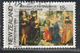 NEW ZEALAND NUOVA ZELANDA 1984 ADORATION OF SHEPHERDS CHRISTMAS NATALE NOEL WEIHNACHTEN NAVIDAD 18c USED USATO OBLITERE' - Oblitérés