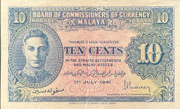 Malaya 10 Cents, P-8 (1.7.1941) - Extremely Fine - Malaysie