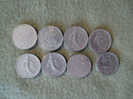 LOT DE 8 PIECES DIFFERENTES DE 1 DEMI FRANC SEMEUSE. 1965 / 1985. - 1/2 Franc