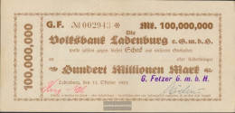 Ladenburg Scheck The City Ladenburg Used (III) 1923 100 Million Mark - 100 Millionen Mark