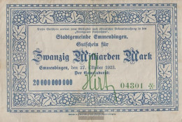 Emmendingen Inflationsgeld City Emmendingen Used (III) 1923 20 Billion Mark - 20 Mrd. Mark