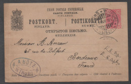 WIBORG - VIIPURI - FINLANDE - RUSSIE / 1895 ENTIER POSTAL ==> FRANCE  (ref LE5018) - Covers & Documents