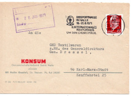 59631 - DDR - 1971 - 20Pfg Ulbricht EF A Bf HALLE - ... BOXTURNIER UM DEN CHEMIEPOKAL -> Karl-Murx-Stadt - Pugilato