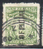 NEW ZEALAND NUOVA ZELANDA 1907 OFFICIAL STAMPS MOUNT COOK OVERPRINTED 1/2c USED USATO OBLITERE' - Dienstzegels