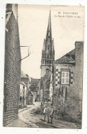 Cp, 29; PONT-CROIX, La Rue De L'église, Cavalier, Vierge - Pont-Croix