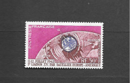 French Polynesia Space Stamp 1962 MNH. Satellite "Telstar 1" - Neufs