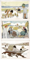 Lot 3 X CPA VIETNAM ASIA Asie Viet Nam Illustrateur Illustrator Paysage Country Side Cartes Postales Postcards - Viêt-Nam