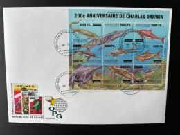 Guinée Guinea 2009 FDC Mi. 6776 - 6784 Surchargé Overprint Dinosaures Dinosaurier Dinosaurs Anniversaire Charles Darwin - Préhistoriques