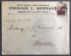 Belgique, Divers (occupation) Sur Enveloppe De Mons 17.10.1916 + Censure Mons - (B1557) - Autres & Non Classés