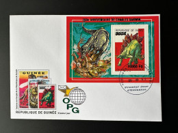 Guinée Guinea 2009 FDC Mi. Bl. 1735 Surchargé Overprint Dinosaures Dinosaurier Dinosaurs Anniversaire De Charles Darwin - Preistorici