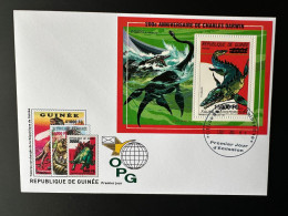 Guinée Guinea 2009 FDC Mi. Bl. 1732 Surchargé Overprint Dinosaures Dinosaurier Dinosaurs Anniversaire De Charles Darwin - Préhistoriques