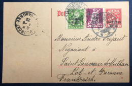 Allemagne, Entier-Carte (Bayern Surchargé) + Complément Cachet Ingolstadt 8.6.1920 Pour La France - (N587) - Covers & Documents