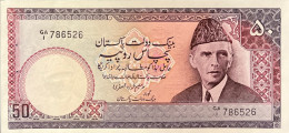 Pakistan 50 Rupees, P-40 (1986) - UNC - Fractional Serial Number Type - Pin Holes - Pakistán