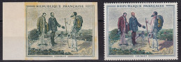 France N°1363 - Essai De Couleur Non Dentelé - Courbet - Neuf ** Sans Charnière - TB - Color Proofs 1945-…