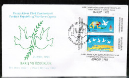 1995 - EUROPA - PEACE AND FREEDOM- TURKISH CYPRIOT STAMPS - FDC - 1995