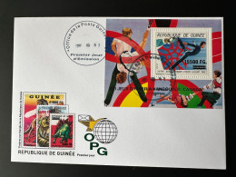 Guinée Guinea 2009 FDC Mi. Bl. 1723 Surch Overprint Winter Olympic Calgary 1988 Vancouver 2010 Jeux Olympiques Skating - Hiver 1988: Calgary