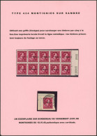 Col Ouvert -10% - Page De Collection : Type 434 Montignies Sur Sambre, Bloc De 10TP** + Un Fragment De Bordereau - 1946 -10%