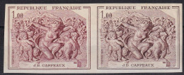 France N°1641 - Essai De Couleur Non Dentelé - Paire - Carpeaux - Neuf ** Sans Charnière - TB - Pruebas De Colores 1945-…