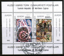 1993 - EUROPA - CONTEMPORARY ART - TURKISH CYPRIOT STAMPS - BLOCK USED - 1993