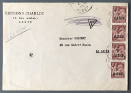 Algérie, Divers Sur Enveloppe Pour Le Caire, Egypte 1945, Taxe Annulée - (W1443) - Storia Postale