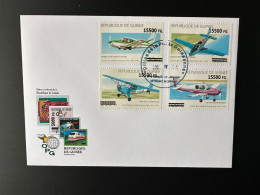 Guinée Guinea 2008 FDC Mi. 6331/4 Surchargé Overprint Avions Airplanes Flugzeug Air Transport Piper Gardan Valmet - Airplanes