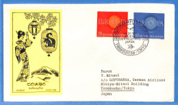 Allemagne Republique Federale 1961 Lettre Par Avion De Frankfurt Aux Japan Lufthansa  (G22489) - Briefe U. Dokumente