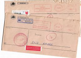 UAP   SEGUROS   , Insurance ,  Mechanical Meter , Santa Marta 1987 , 1988  , EMA  , Registration Stamp And Label - Marcophilie