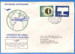 Allemagne Republique Federale 1958 Lettre Par Avion De Frankfurt Aux Cile Lufthansa (G22493) - Covers & Documents