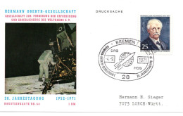 59656 - Berlin - 1971 - 25Pfg Helmholtz EF A DrucksKte SoStpl BREMEN - HERMANN-OBERTH-GESELLSCHAFT ... -> Lorch - Europe