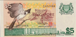 Singapore 5 Dollars, P-10 (1976) - UNC - 88 Serial Number Ending - Singapore