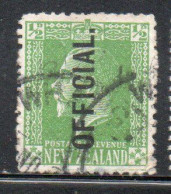 NEW ZEALAND NUOVA ZELANDA 1915 1919 1916 OFFICIAL STAMPS KING GEORGE V 1/2p USATO USED OBLITERE' - Gebruikt