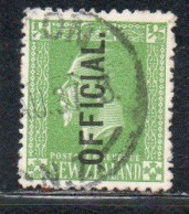 NEW ZEALAND NUOVA ZELANDA 1915 1919 1916 OFFICIAL STAMPS KING GEORGE V 1/2p USATO USED OBLITERE' - Used Stamps